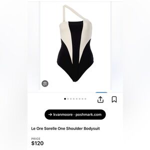Le ORE Sorelle Ladies Black Ivory one shoulder Bodysuit-M-Amazing!